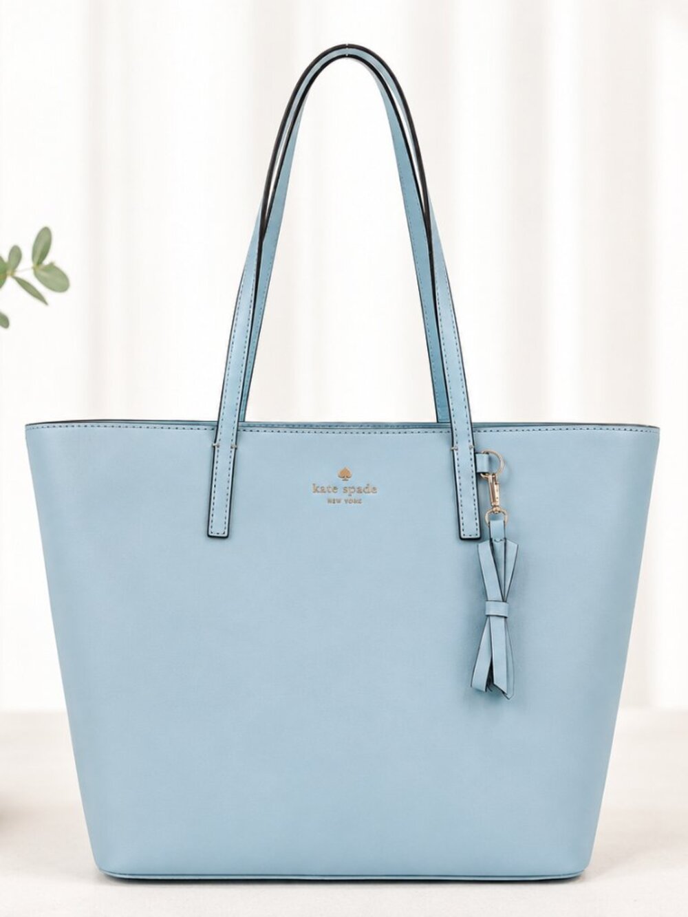 Kate Spade Laurel Way Blue Saffiano Leather Tote Shoulder Bag Medium